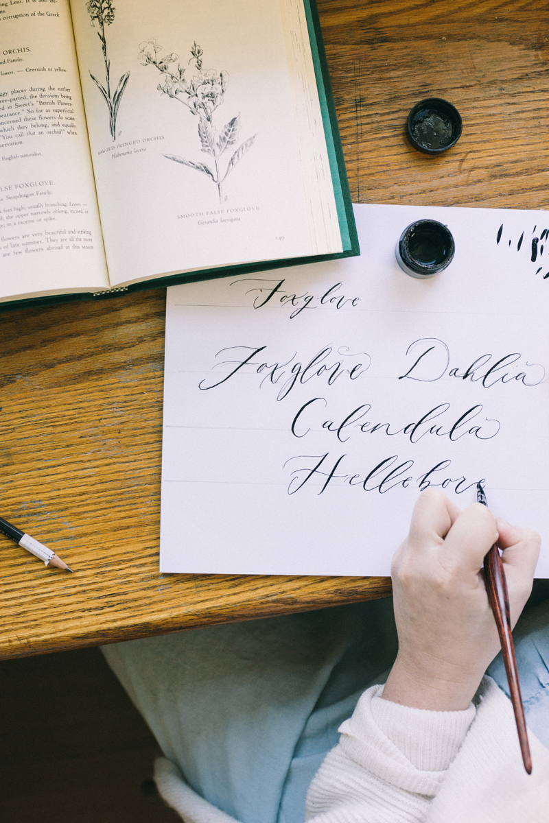 Hand Drawn Calligraphy for bouquet preservation